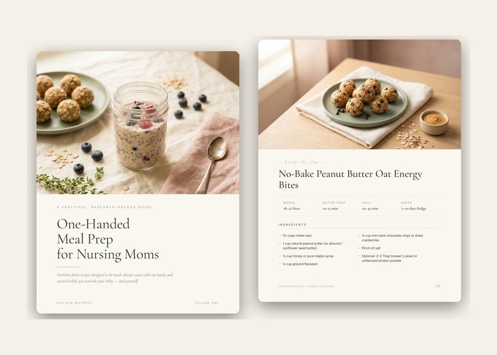 One-Handed Meal Prep Guide — cover and an interior recipe spread